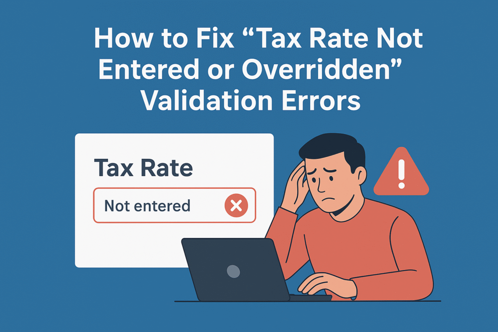 How to Fix “Tax Rate Not Entered or Overridden” Validation Errors