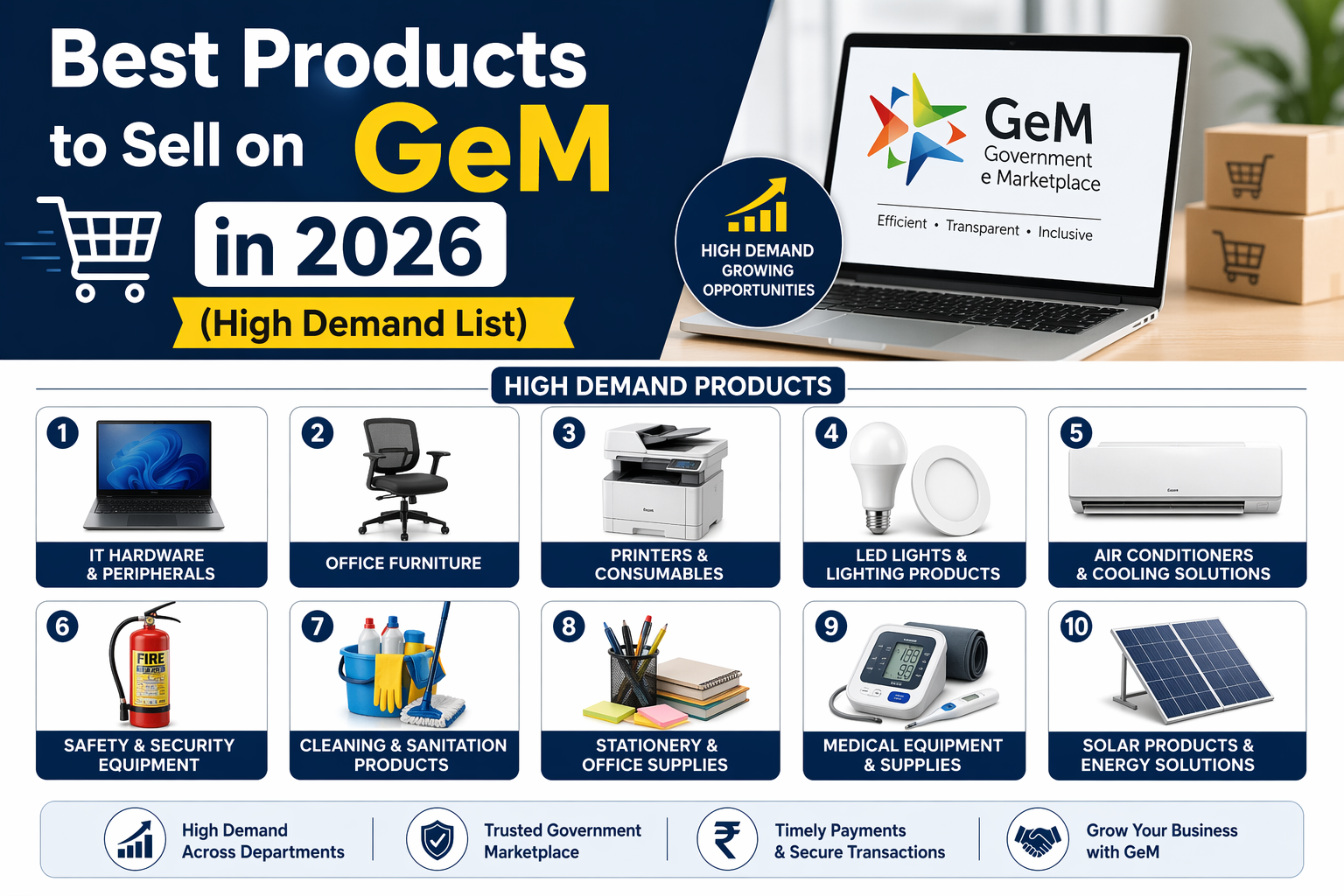 Best Products to Sell on GeM in 2026 (High Demand List)