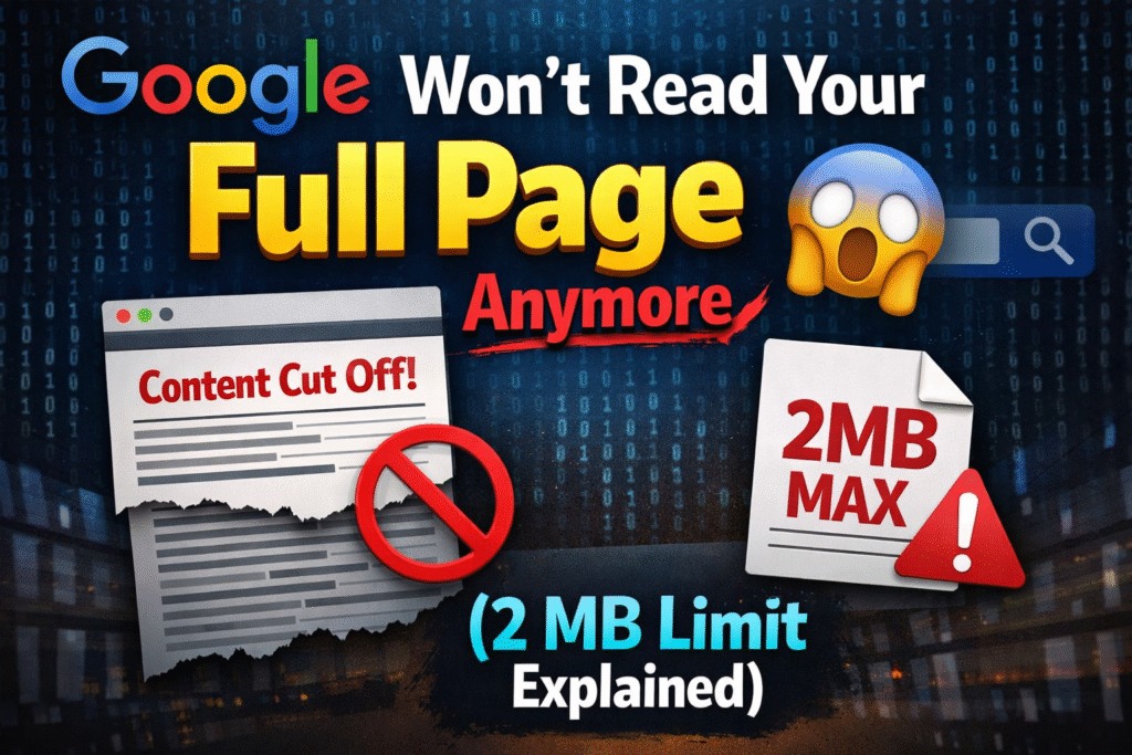 Google Won’t Read Your Full Page Anymore 😱 (2 MB Limit Explained)