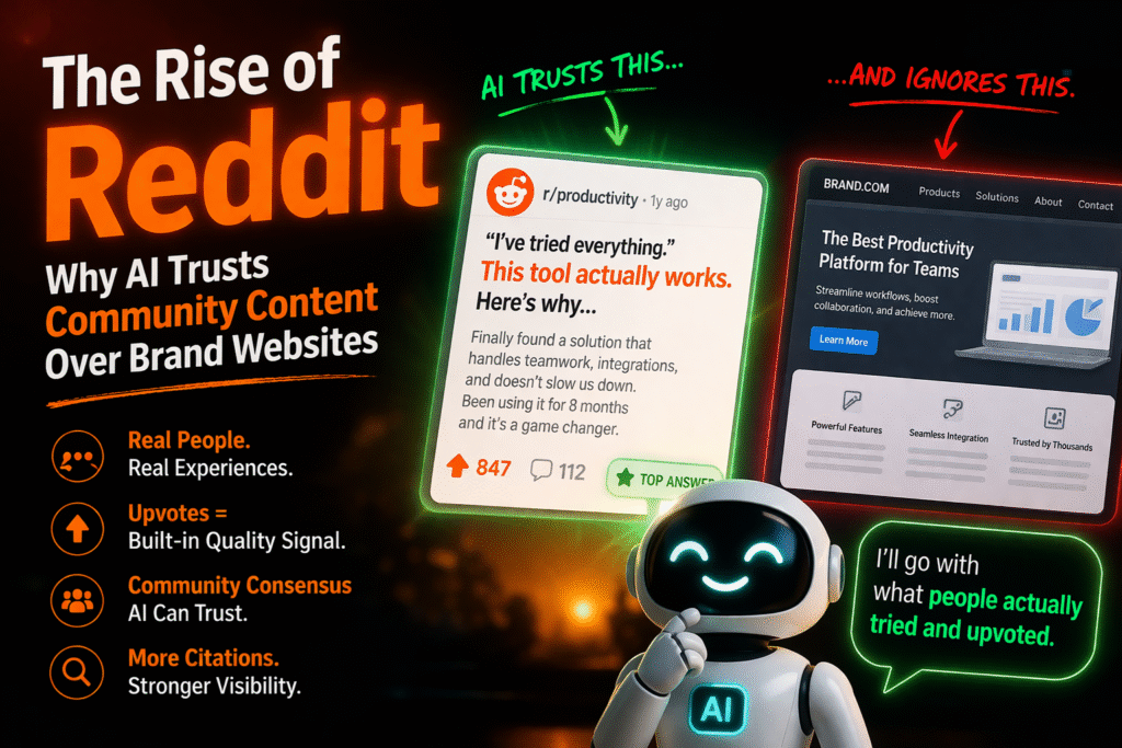 The Rise of Reddit Why AI Trusts Community Content Over Brand Websites