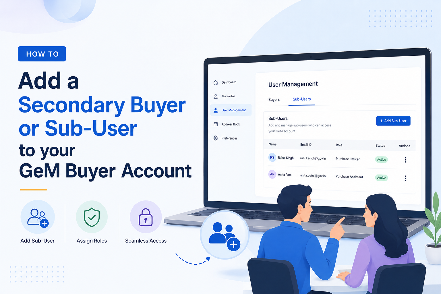 How to Add a Secondary Buyer or Sub-User to Your GeM Buyer Account