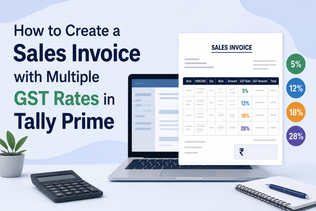 How to Create a Sales Invoice with Multiple GST Rates in Tally Prime