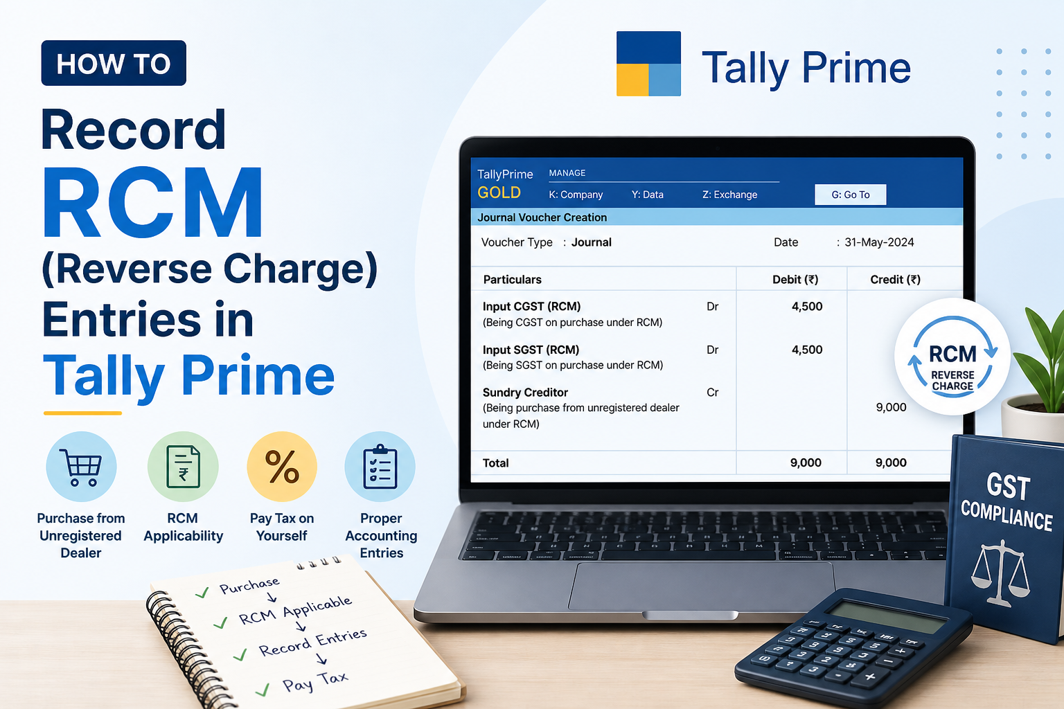 How to Record RCM (Reverse Charge) Entries in Tally Prime
