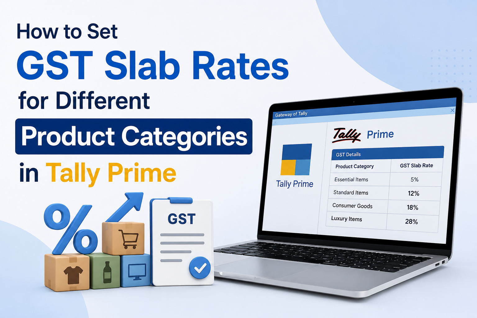 How to Set GST Slab Rates for Different Product Categories in Tally Prime