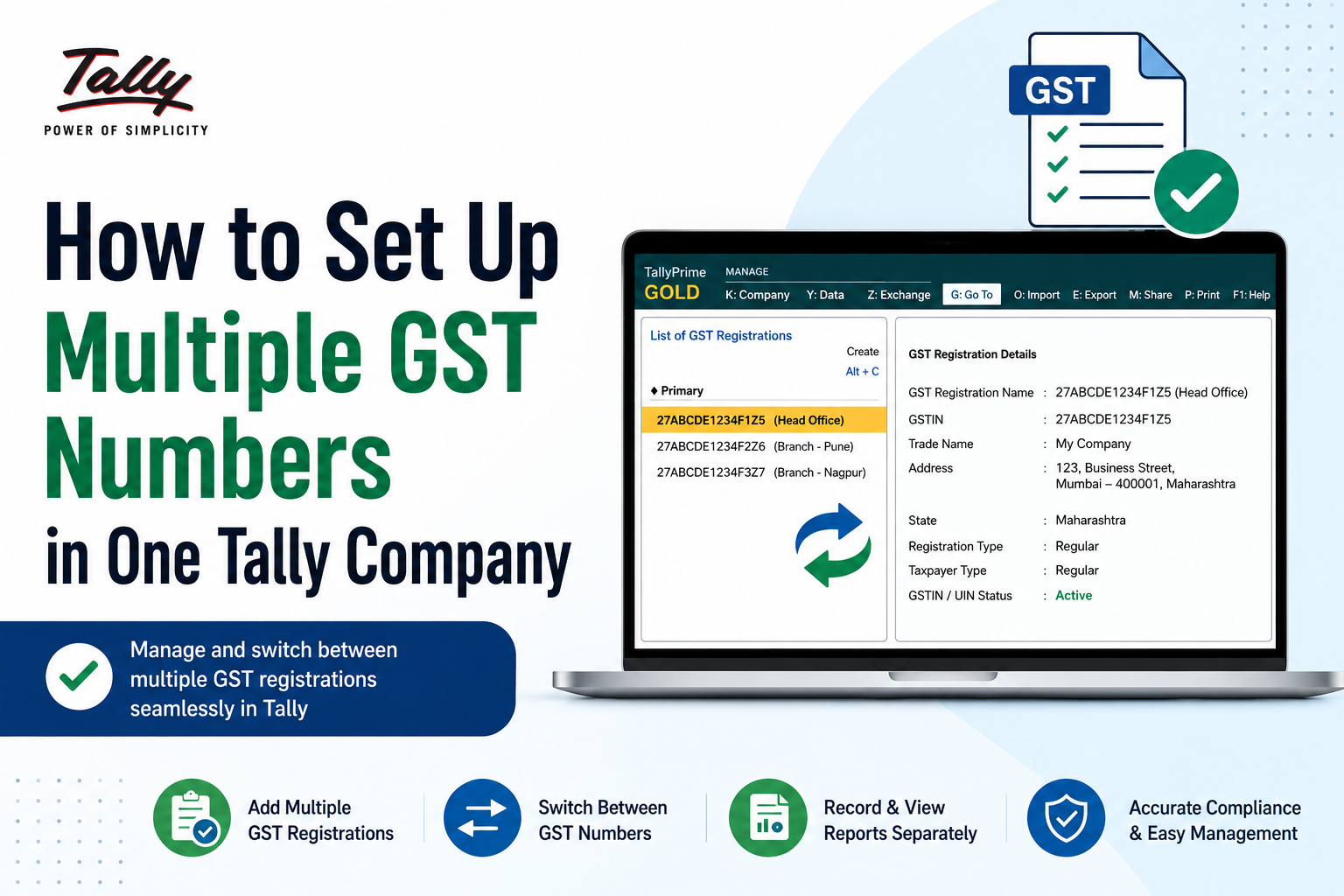 How to Set Up Multiple GST Numbers in One Tally Company