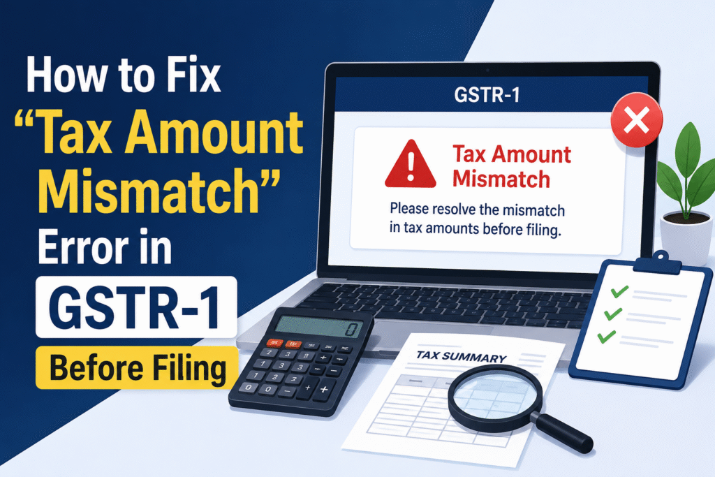 How to Fix Tax Amount Mismatch Error in GSTR-1 Before Filing
